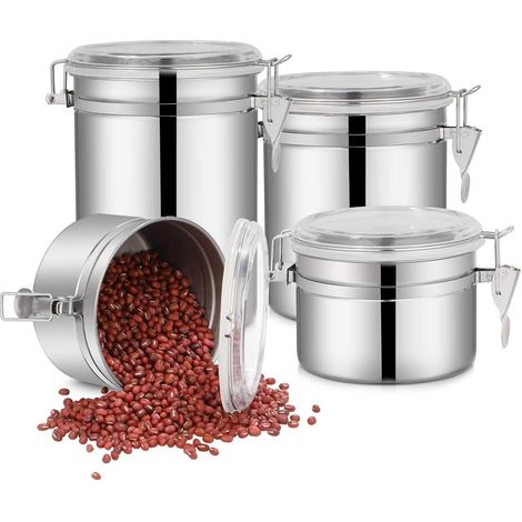 4er Set Vorratsdosen Edelstahl Luftdicht - Aufbewahrungsbehälter Küche 28-65oz (1/5)
