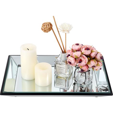 Plateau de Rangement Miroir en Verre pour Bijoux (1/5)
