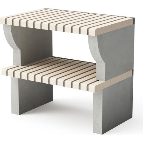 MOVELAR - Tréteau latéral module Bailen Plus pour Barbecue en Béton Préfabriqué (Beige, Gris - 86,5 x 58 x 58 cm) - Usage Extérieur (1/2)