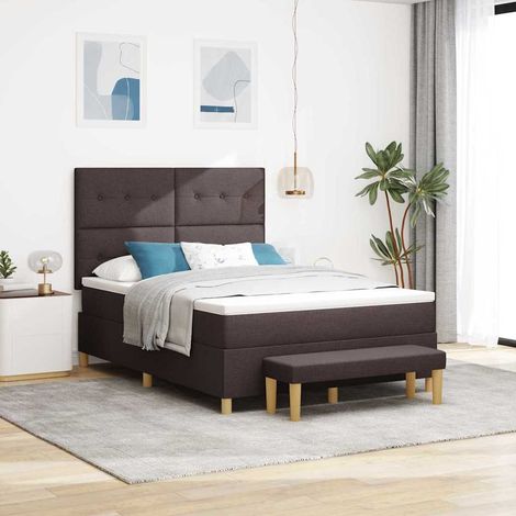 Boxspringbett mit Kissen Dunkelbraun 200 x 140 cm Stoff