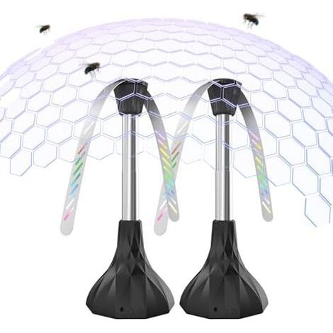 Fly Repellent, Rechargeable Tabletop Fly Repellent Fan, Indoor and Outdoor Fans to Keep Flies Away, Ideal for Parties, Restaurants, Kitchens, Fruits and Barbecues, Pack of 2 (1/5)