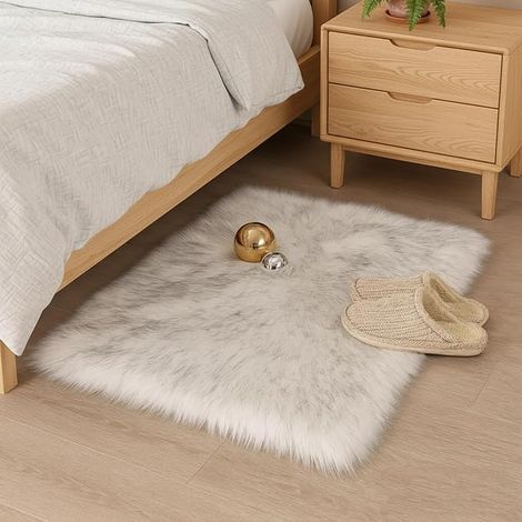 Wohnzimmerteppich, Schlafzimmerteppich, waschbar, rutschfest, modern, Kinderfußmatte, Flur, Wohnzimmer (Grey Tip, 60 x 90 cm) (1/5)