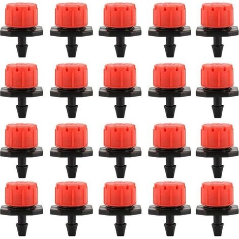 Lot de 100 goutteurs d'irrigation réglables 360° – Anti-colmatage – Débit d'eau ajustable – Pour arrosage de plantes en pot - 100PCS