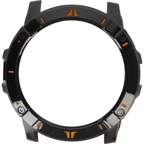 Coque de protection antichoc pour COROS VERTIX 2, cadre de remplacement en silicone noir et orange, accessoire résistant aux chocs, étui robuste pour montre GPS, rechange compatible. (1/5)