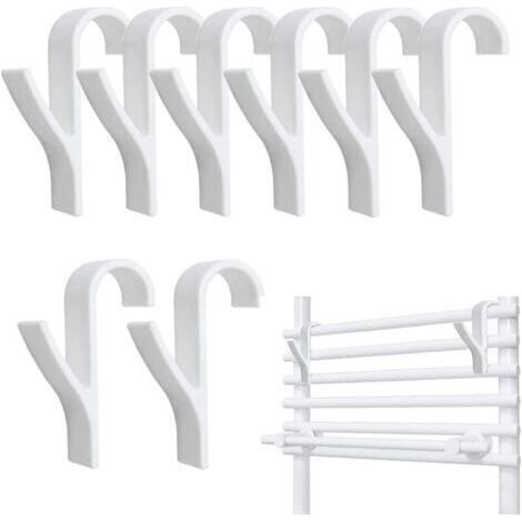 Ahlsen Set of 8 Hooks for Radiators, Bathroom Towel Holder, Towel Dryer Radiator, Towel Hook for Radiator, Towel Dryer Hook (White) (1/5)