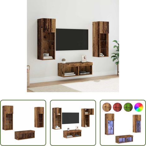 Wandmontiert - TV-Wandregale Wandmontiert 4 pcs Artisan-Eiche Holzwerkstoff (1/5)