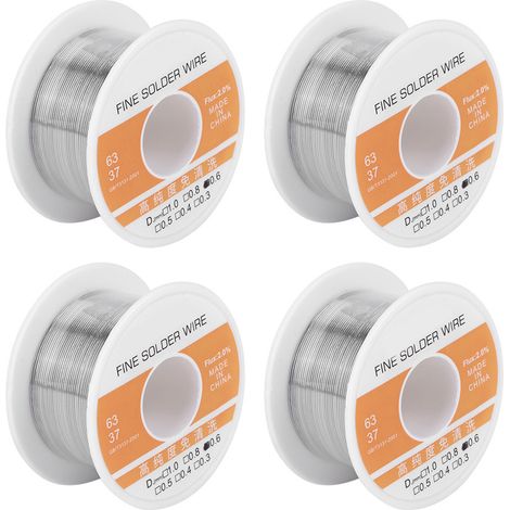 Ortviai Fil à souder étain pur 0,6 mm sans nettoyage – 4 pièces pour soudure électronique et électronique grand public (1/5)