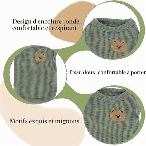Vêtements pour Chiens, Chemise Respirante, Vert (L)  Body Chien Post Operatoire Male Body Chien Post Operatoire Femelle Sans Manches pour Chiens et Chats (1/4)
