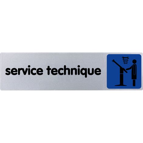 Plaque de porte Service technique - couleur 170x45mm - 4033549
