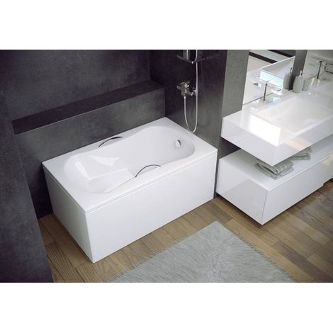 Bañera VANIA 120x70 cm, con asiento y faldón reversible (1/4)