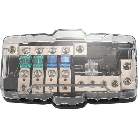 Multifunktionaler LED-Sicherungshalter für Autoradios mit ANL-Beleuchtung, 0/4 AWG, 4-fach-Sicherungskasten, 30 A, 60 A, 80 A (1/5)