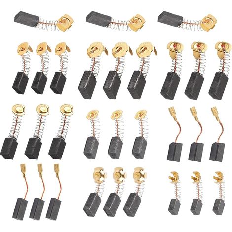 Lot De 30 Balai Charbon Universels, Charbon Moteur Electrique, Différentes Tailles Incluses, Remplacement Pratique Et Polyvalent Pour Perceuses, Scies, Meuleuses (1/5)