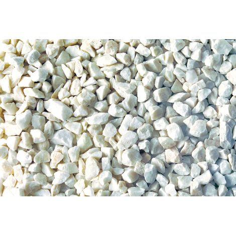 Marmorsplitt 25kg 9-12mm Zierkies weiss Naturstein Kies Gartendekoration