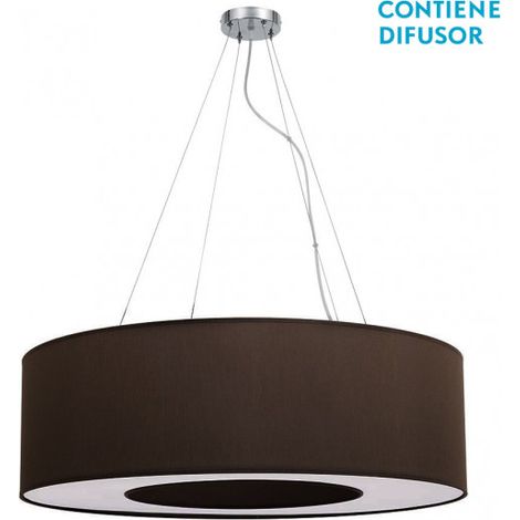 Große Pendelleuchte haiti 4xe27 chrom/braun regx80x80 cm