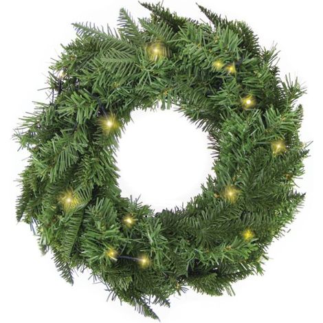 Xanlite – Couronne lumineuse LED IP44 Ø45cm – Blanc chaud – 25 LEDs – 8 modes d'éclairage – Autonomie 15 000 heures (1/5)