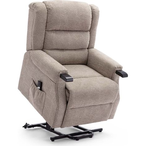 ASHFIELD ELECTRIC FABRIC SINGLE MOTOR RISER RECLINER LIFT MOBILITY TILT CHAIR MOCHA (1/5)