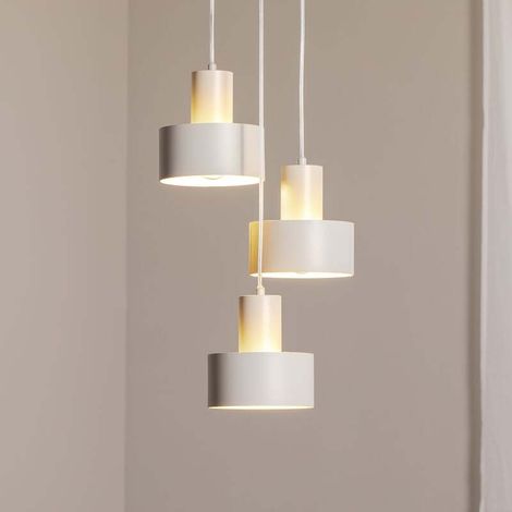 [NEUWERTIG] B-Ware Hängeleuchte Rif 3 taupe rund 3-flammig Ø 33 cm dimmbar E27 Sigma (1/2)