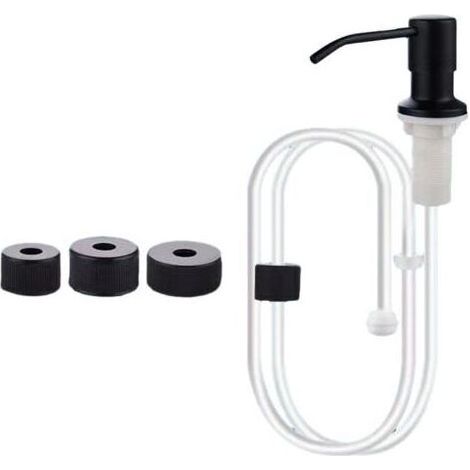 Ensemble de rallonge pour distributeur de savon intégré à l'évier de cuisine, distributeur de savon et de lotion, noir (1/5)