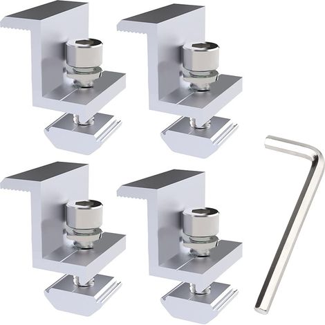 Support Pour Panneau Solaire - Bornes D'Extrémité Solaires - 35 mm - Aluminium UV Résistant - Pour Installation Sur Toit Ou Structure Métallique - Lot De 4