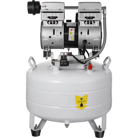 Compresseur d'air vertical 30L, 850W, silencieux et sans huile, réservoir 6,6 gallons, faible bruit. (1/5)