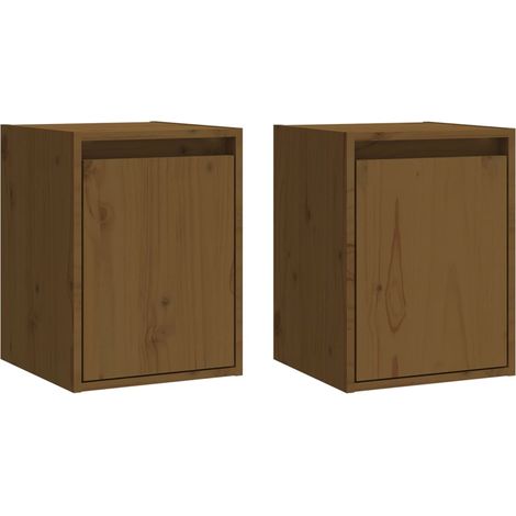 Maison Exclusive - Pensili 2 pz Marrone ambra 30x30x40cm in Legno Massello di Pino