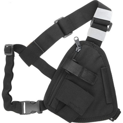 Chest Harnais pour Radio Gilet Portable Sac Poitrine Noir avec Sangle Réglable Compatible avec Motorola talkie Walkie Léger et Durable Idéal pour les Activités en Plein Air (1/4)