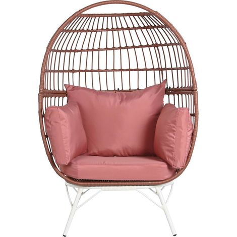 Fauteuil de jardin rotin synthétique élégance et confort - Terracotta et blanc modernes (1/5)
