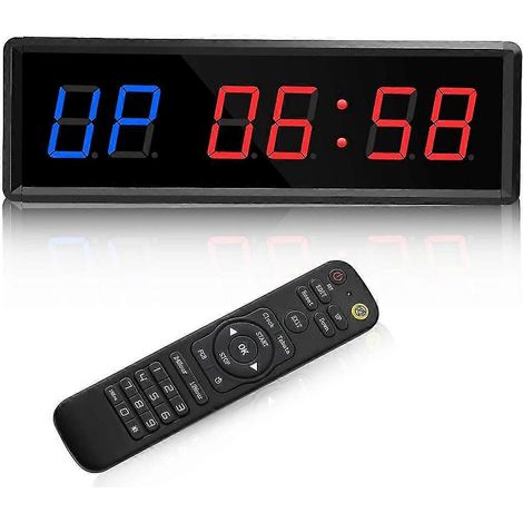 Timer per allenamento a intervalli in palestra/conto alla rovescia, cronometro fitness a LED con telecomando, adatto per palestre domestiche. (1/5)