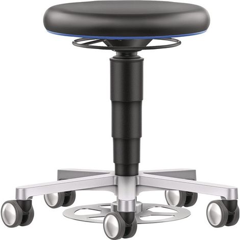 Tabouret pivotant Rl.Simili cuir noir H.480-650mm BIMOS