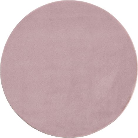 Tappeto Rotondo a Pelo Lungo Viola Chiaro 160 x 160 cm in Finta Pelliccia per Soggiorno e Studio Vantira (1/5)