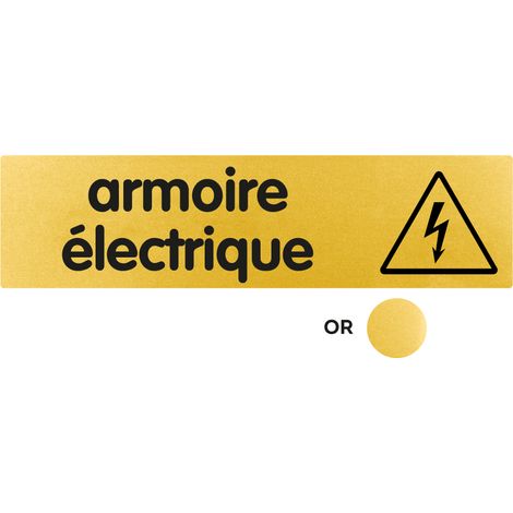 Plaque de porte Armoire électrique - Classique or 170x45mm - 4492223