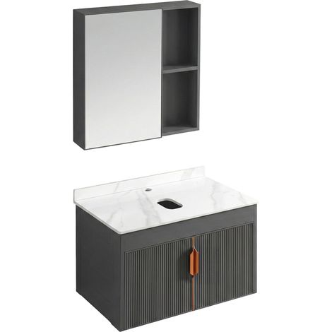 Ein Set Badezimmermöbel Mit Einer Waschtischplatte Rea Top Aa18 Marti 60Cm Grey