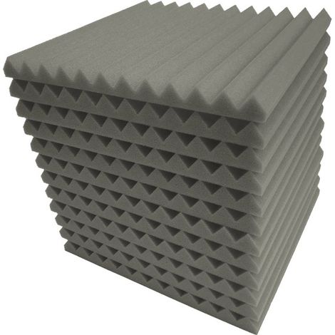 Panneau Acoustique Mousse 30x30x2,5cm Noir Isolation Phonique Studio Absorption Sonore Lot de 24 Cale en Coin (1/4)