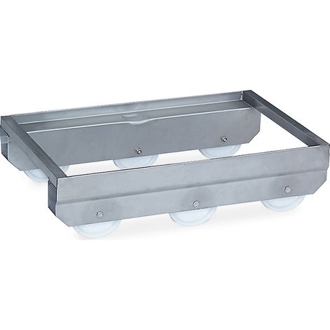 BRB Chariot de transport à 6 roues en acier inoxydable - 660 x 415 x 175 mm - Charge maximale : 300 kg - Pour réservoir européen 600 x 400 mm (1/3)