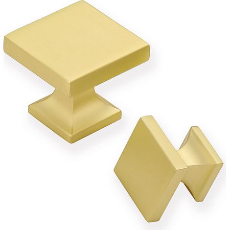 4-teiliges Set, quadratischer Schubladengriff aus gebürstetem Kupfer, massiver Bürstengriff