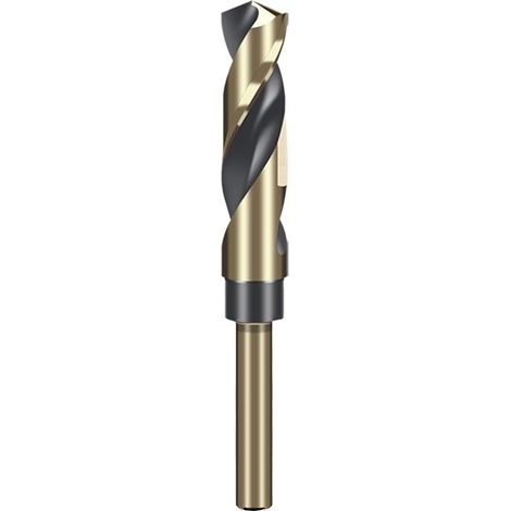 Foret hélicoïdal à tige réduite de 15 mm avec tige ronde de 10 mm pour acier inoxydable, alliage d'aluminium, métal, cuivre, plastique, bois, fabriqué en acier rapide 4341 (1/5)