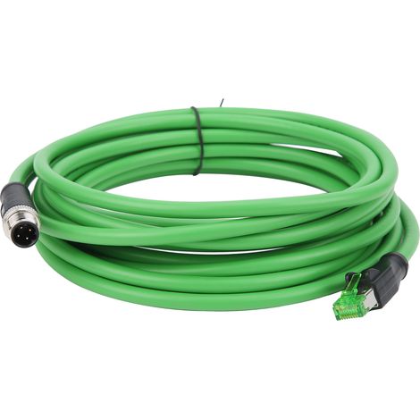 Câble Ethernet industriel M12 vers RJ45 étanche IP67, longueur 5 m / 16,4 pi (1/5)