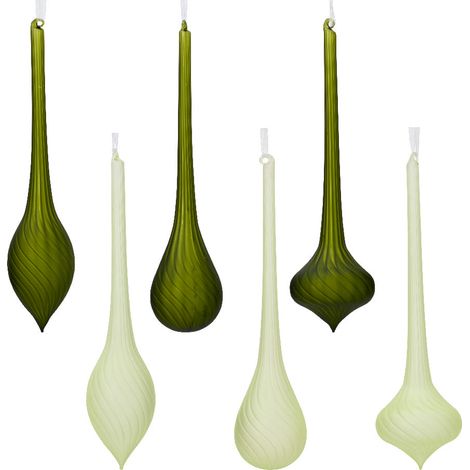 Decorazione natalizia appendibile Verde opaco modello assortito 6.5cm
