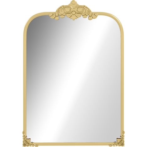 Espejo de pared barroco 60 x 87 cm con marco de metal dorado (1/5)