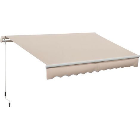 Store Extérieur avec bras rétractables et ouverture à manivelle, 295 x 200 cm, beige