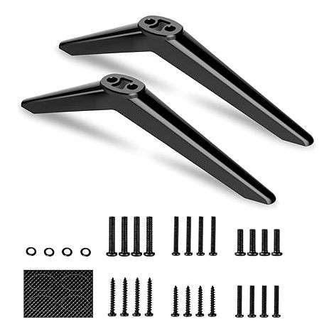 Pieds de TV Universel,Support TV Pied pour Téléviseurs à Écran Plat,Compatible avec la Plupart des téléviseurs de 28 à 65 Pouces sans Perçage,Espacement des Trous de Montage de 17à20mm avec kit de vis