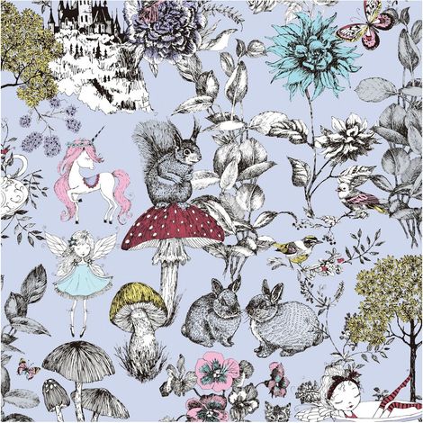 Flowers wallcovering wall Profhome 381202 non-woven wallpaper slightly textured with floral pattern matt blue black white red 5.33 m2 (57 ft2) (1/5)