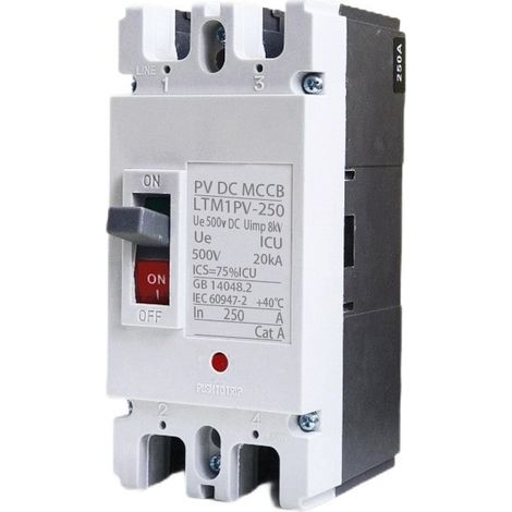Disjoncteur à Boîtier Moulé (MCCB) pour Photovoltaïque Courant Continu - 2 Pôles 80A 500V DC - Protection pour Systèmes Solaires et Stockage sur Batteries-Trywise