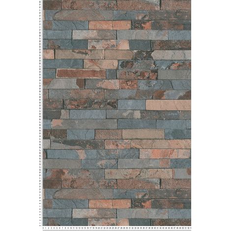 papier peint brique gris, marron et noir - A.S. Création (1/8)