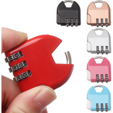 CSPARKV Airplane Suitcase Lock, 6Pcs 3 Digit Code Lock, Resettable 3-Digit Combination Security Lock for Lockers Gym, School, Fence and Storage(Colorful) (1/4)