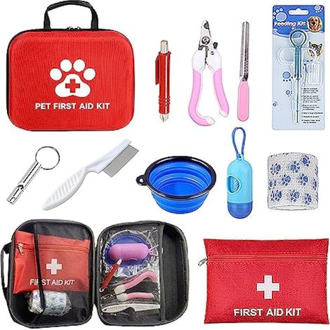12 Pièces Trousse de Secours Vide Trousse de Premiers Soins Kit de Premiers Secours Chien Mini Trousse Premier Secours pour Les Soins à Domicile et Les urgences Lors de Voyages à l'extérieur (1/5)