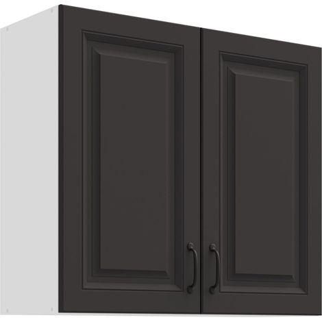 Hängeschrank 80 cm Stilo Grau Küchenzeile Küchenblock Küche Landhaus Einbauküche (1/4)