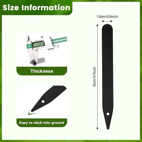 KINGLAKE 100 Pièces 12CM Etiquette Pour Plante, Suspendable Etiquettes Jardin Exterieur,Etiquettes Semis Réutilisable,Etiquette Plantation Potager-Noir (1/4)