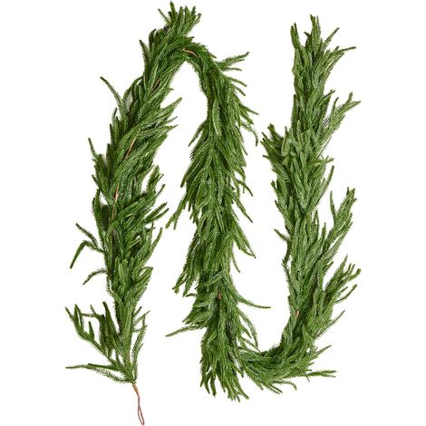 VEVOR Ghirlanda Natalizia Artificiale di Pino Norfolk da 2750 mm, Ghirlande di Verde Artificiale Sempre Verde al Tatto, per Decorazioni Natalizie Interni Esterni, Mensola del Camino e Camino (1/5)