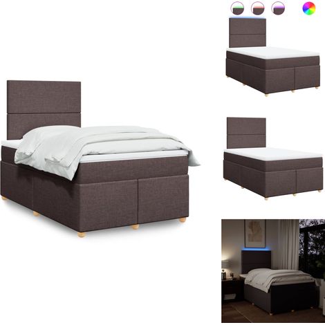 Sommier à lattes de lit avec matelas Marron foncé 120x200 cm - Sommier À Lattes De Lit - Sommiers À Lattes De Lit - Lit - Meuble De Chambre À Coucher (1/5)